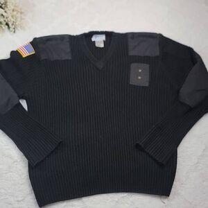 ‎Black Ribbed Military/Commando Sweater [SIZE LARGE]